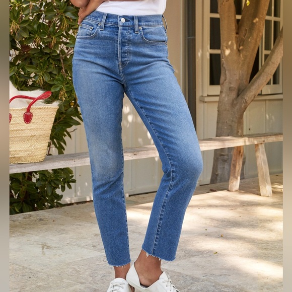 Frank&Eileen Jeans Womens 29 CORK Everyday Jean Straight Leg Raw Hem Button Fly - Picture 2 of 13